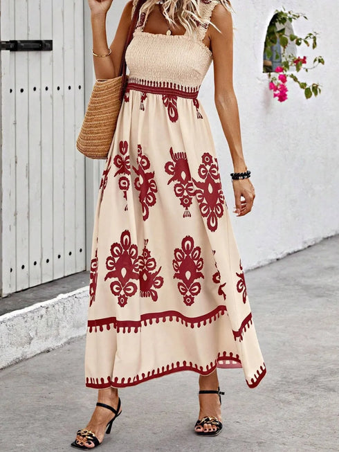 smocked-printed-wide-strap-maxi-dress OhSoStyled - Sophia's Style in Dark Green-27